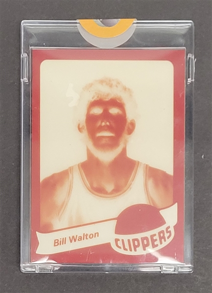 Bill Walton 1979-80 RARE Topps Film Positive Card w/ Topps Vault COA