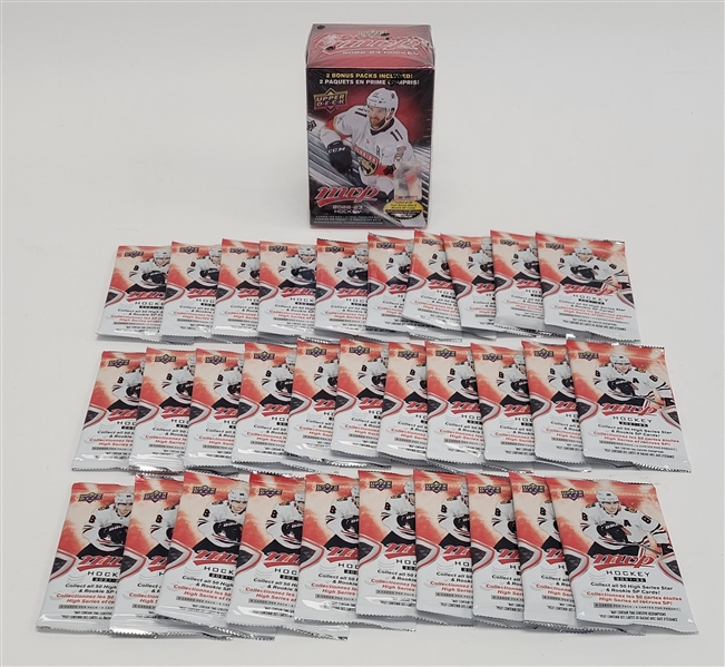 Collection of Factory Sealed 2021-22 Upper Deck MVP Hockey Packs & 2022-23 Blaster Box