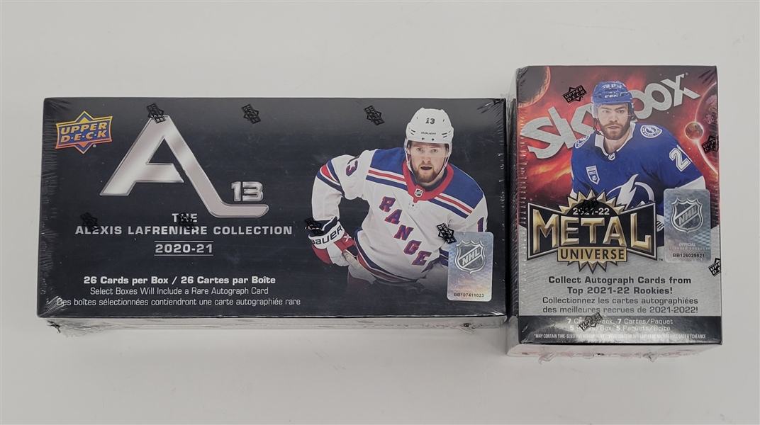 Lot of 2 Factory Sealed 2020-21 & 2021-22 Hockey Card Boxes