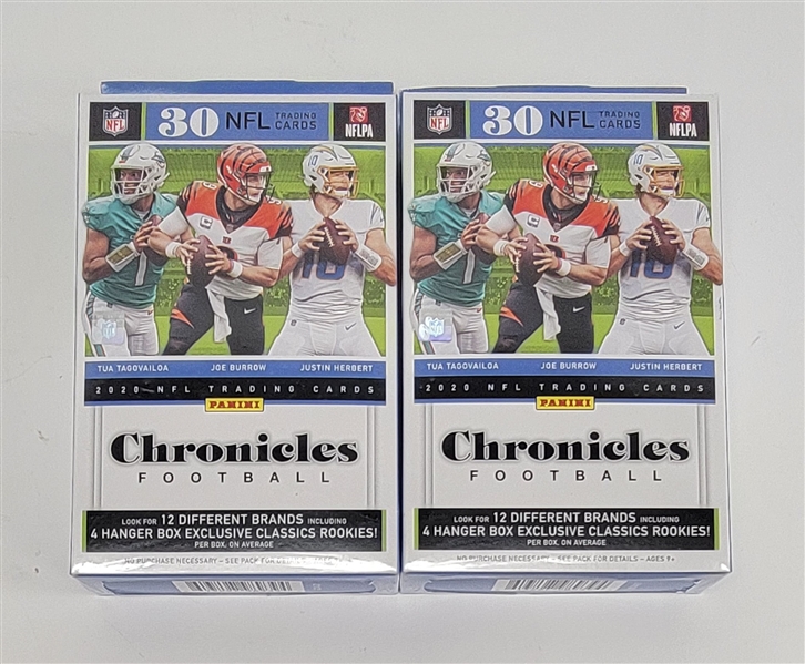 Lot of 2 Factory Sealed 2020 Panini Chronicles Football Hanger Boxes