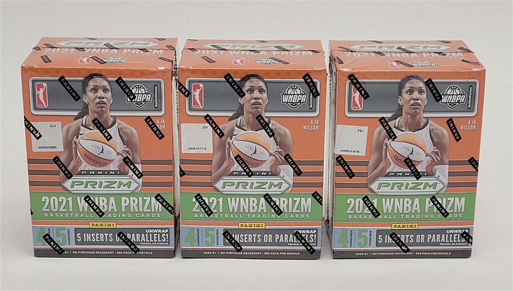 Lot of 3 Factory Sealed 2021 Panini Prizm WNBA Blaster Boxes