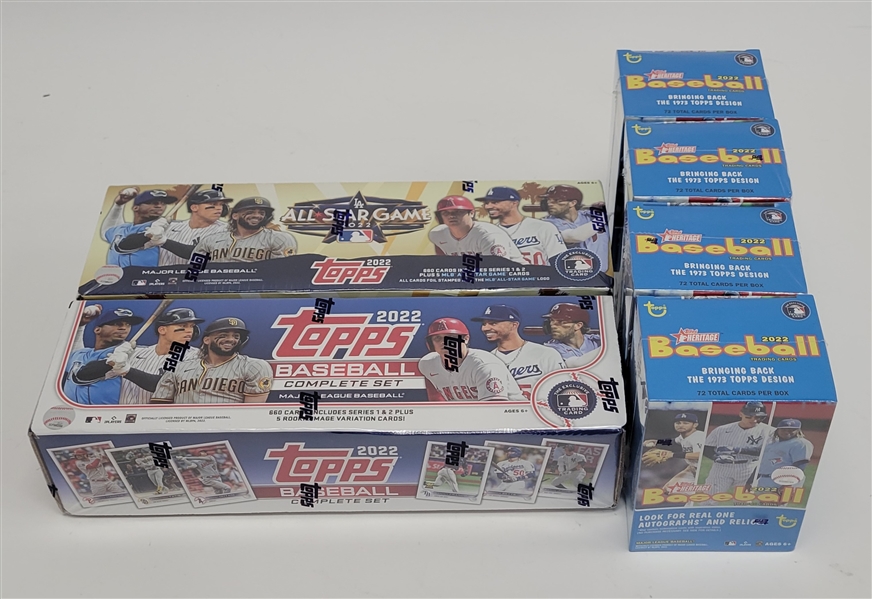 Lot of 6 Factory Sealed 2022 Baseball Complete Sets & Blaster Boxes