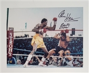 Thomas Hearns & Roberto Duran Dual Autographed 11x14 Photo Beckett