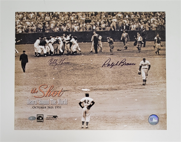 Bobby Thomson & Ralph Branca Dual Autographed 11x14 Photo