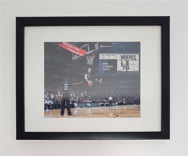 Minnesota Timberwolves Autographed & Framed Ticket