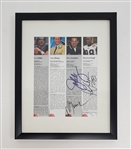 John Elway, Mike Eruzione, & Marshall Faulk Autographed & Framed Page JSA