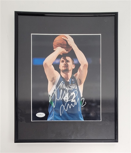 Kevin Love Minnesota Timberwolves Autographed & Framed 8x10 Photo JSA