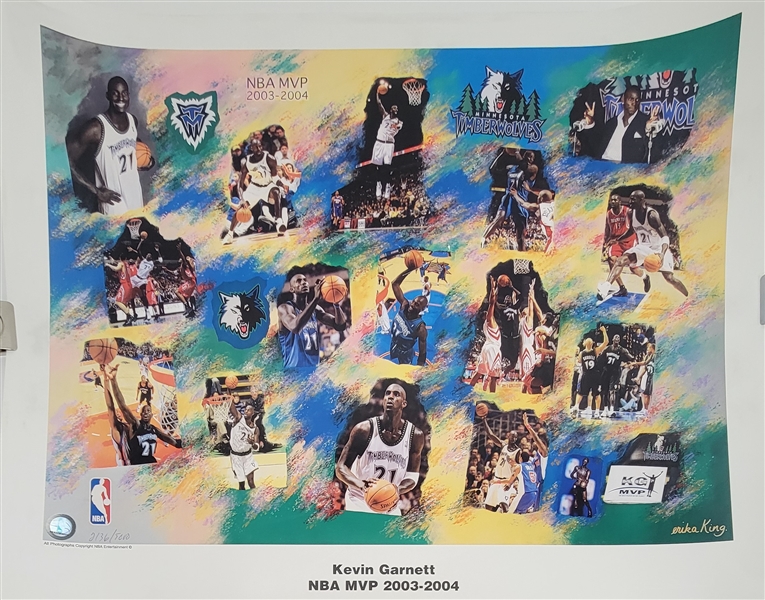 Kevin Garnett Commemorative 2003-04 NBA MVP 22x28 Poster LE #2136/5000