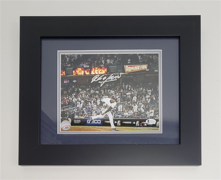 Aroldis Chapman Autographed & Framed 8x10 Photo Beckett