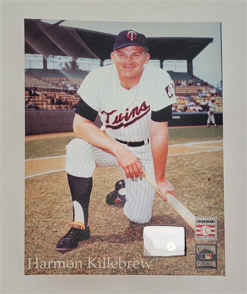 Harmon Killebrew 14x18 Canvas w/ Autographed Index Card Beckett