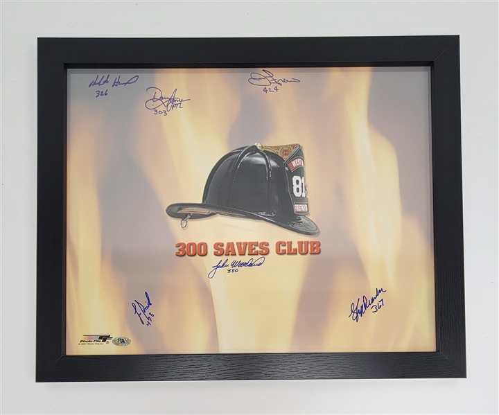 300 Saves Club Autographed & Framed 16x20 Photo w/ 6 Signatures