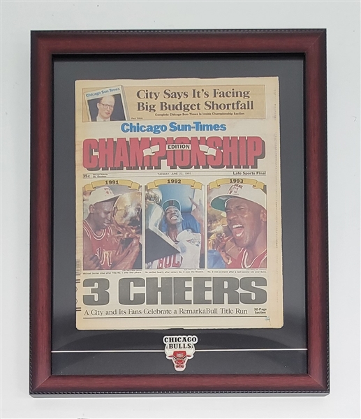 Chicago Bulls 1983 NBA Championship Framed Newspaper Page