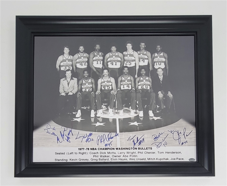 1977-78 Washington Bullets NBA Champions Team Signed & Framed 16x20 Photo w/ 7 Signatures