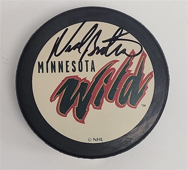 Neal Broten Autographed Minnesota Wild Hockey Puck Beckett