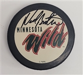 Neal Broten Autographed Minnesota Wild Hockey Puck Beckett