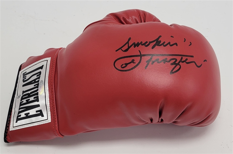 "Smokin" Joe Frazier Autographed Everlast Boxing Glove Steiner