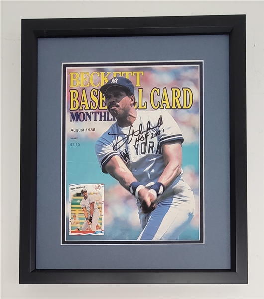 Dave Winfield Autographed & HOF Inscribed Framed 1988 Beckett Magazine Cover