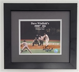 Dave Winfield Autographed & HOF Inscribed Framed 3000th Hit 8x10 Photo