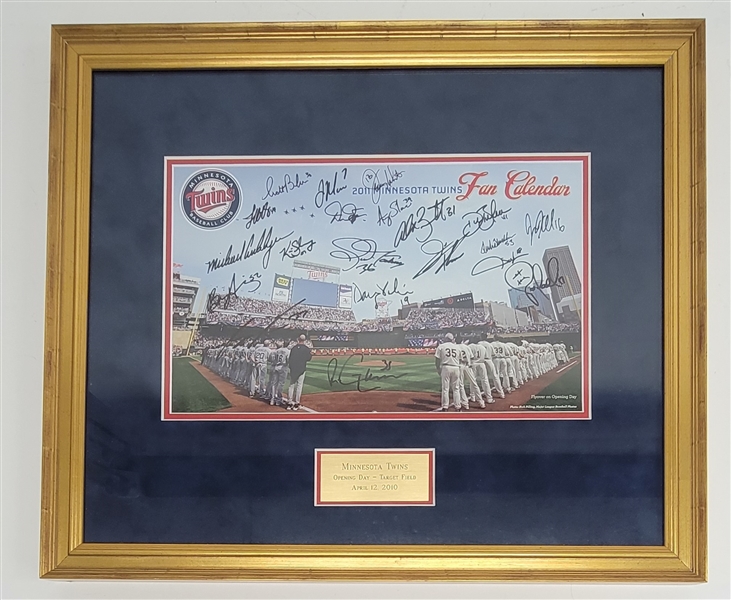 2011 Minnesota Twins Team Signed & Framed 2011 Team Calendar Photo w/ Beckett LOA