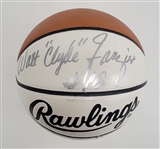 Walt "Clyde" Frazier & Willis Reed Dual Autographed Rawlings Basketball Beckett