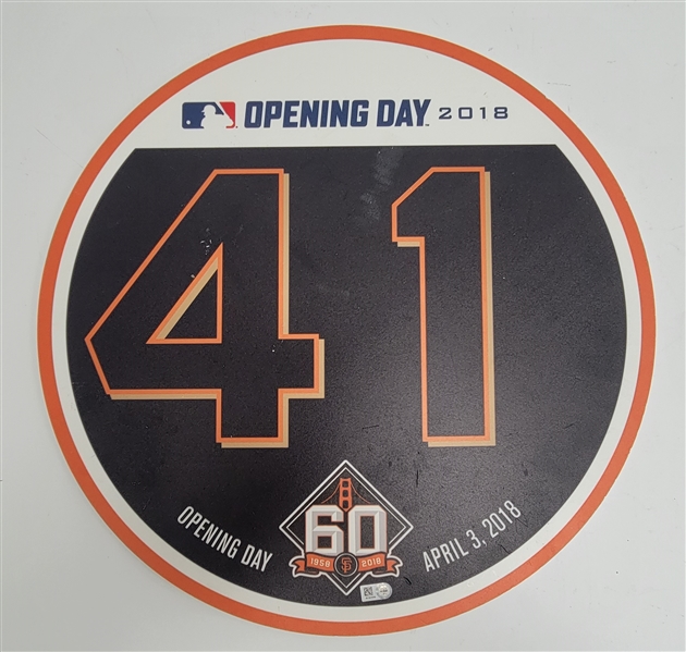 Mark Melancon 2018 San Francisco Giants Opening Day Ceremonial Name Disc MLB