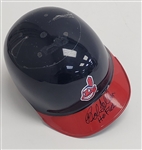 Bob Feller Autographed & HOF Inscribed Cleveland Indians Mini Batting Helmet