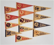 Lot of 13 Vintage NFL Mini Pennants