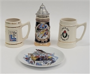 Lot of (3) 1980 Olympics Steins & Commemorative Plate