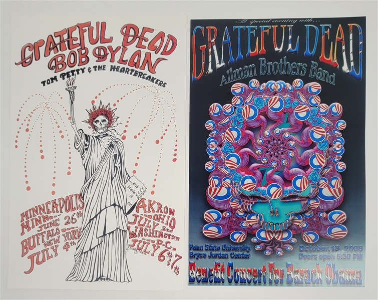 Lot of 2 Grateful Dead 1986 & 2008 Concert Posters