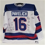 1980 Miracle on Ice Olympic Hockey Team Signed Mark Pavelich USA Jersey w/ Beckett LOA