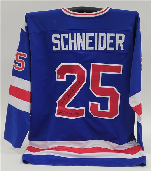 Buzz Schneider Autographed & Inscribed Custom Team USA Olympic Jersey Beckett