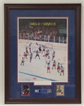 Herb Brooks Framed "Do You Believe In Miracles?" Olympic Lithograph w/ Signed Card Beckett LOA