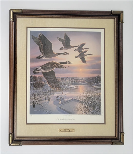 Herb Brooks Autographed & Framed "One More Pass - Canada Geese" Artwork LE #2981 w/ Beckett LOA