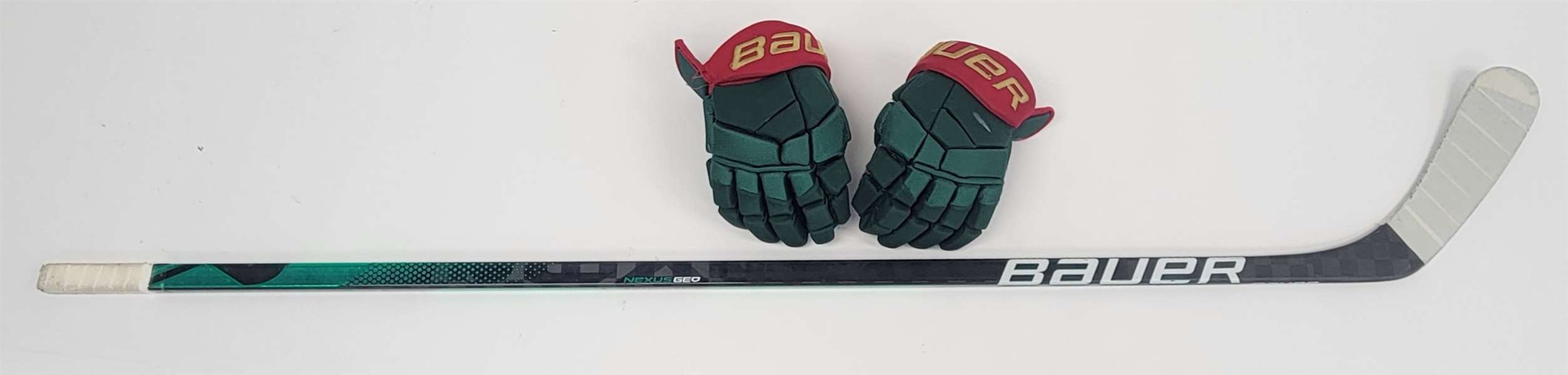 Kirill Kaprizov Minnesota Wild Game Used Hockey Stick + Game Used Gloves w/ Wild LOAs