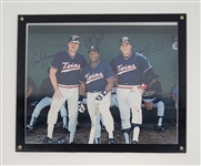 Kirby Puckett, Kent Hrbek, & Tom Brunansky Autographed Minnesota Twins 8x10 Photo w/ Beckett LOA