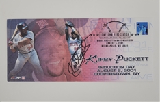 Kirby Puckett Autographed 2001 Hall of Fame Induction Day Envelope JSA