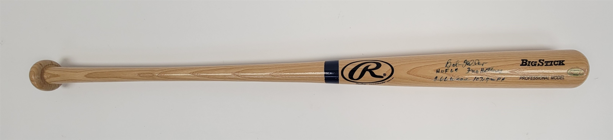 Bob Feller Autographed & Multi-Inscribed Rawlings Stat Bat