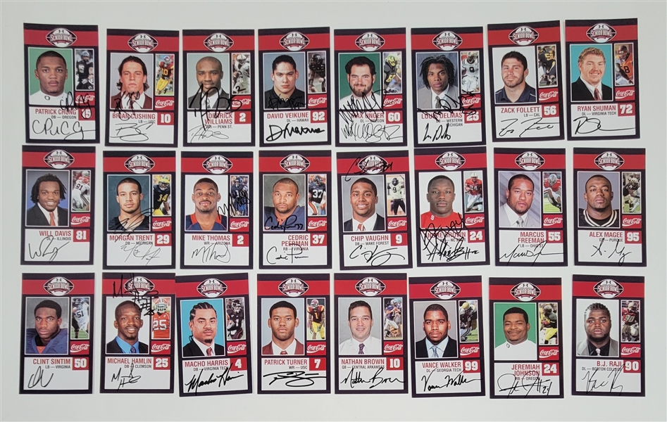 Lot of 24 Autographed Football Senior Bowl Cards