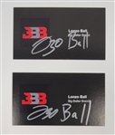 Lot of 2 Lonzo Ball Autographed Big Baller Brand Business Cards