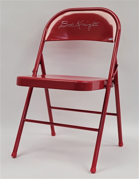 Bobby Knight Autographed Red Folding Chair PSA/DNA