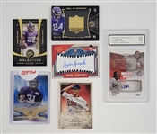 Lot of 6 Minnesota Twins & Vikings Cards w/ 5 Autographs