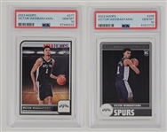 Lot of 2 Victor Wembanyama 2023 Hoops Rookie Cards Graded PSA 10