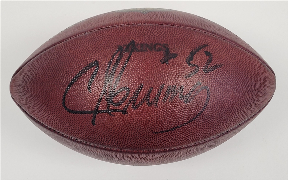 Chad Greenway Autographed Minnesota Vikings "The Duke" Game Ball Beckett