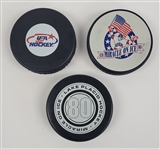 Lot of (3) 1980 US Olympic Hockey Pucks