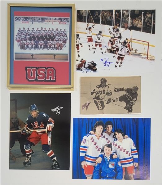 Lot of (5) 1980 USA Olympic Related Photos w/ 3 Autographs