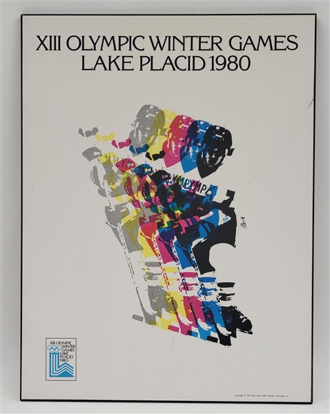 XIII Olympic Winter Game Lake Placid 1980 Hockey Art Poster