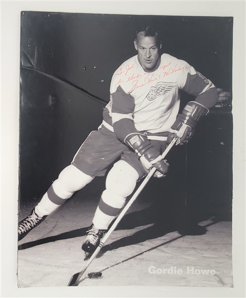 Gordie Howe Autographed & Inscribed 22x28 Mounted Photo on Foam Board Beckett