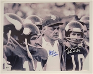 Bud Grant & Fran Tarkenton Dual Autographed & HOF Inscribed Minnesota Vikings 16x20 Photo Beckett