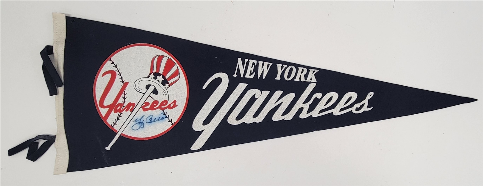 Yogi Berra Autographed New York Yankees Pennant w/ Beckett LOA