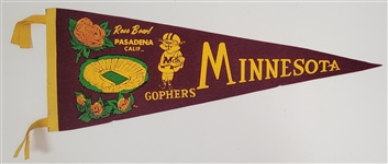 Minnesota Gophers 1962 Rose Bowl Pennant